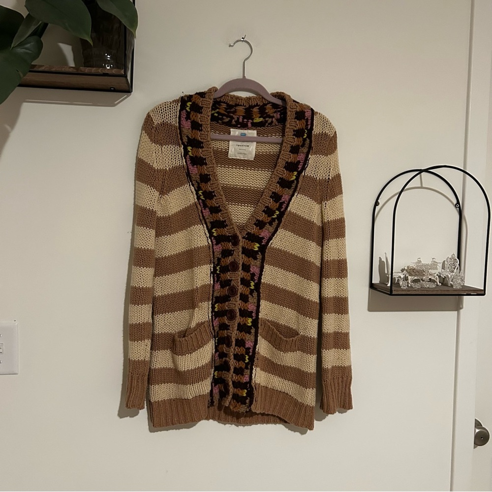 Anthropologie Sparrow Hopi Basket Button Front Cardigan Sweater Size Medium
